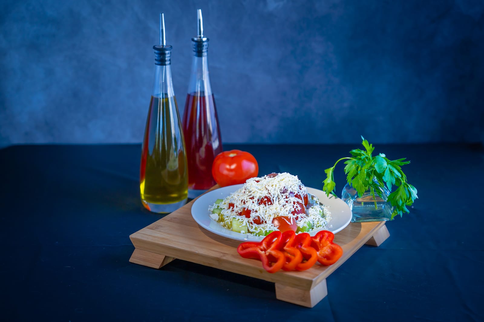 Traditional Bulgarian shopska salad with feta at Beso Las Vegas